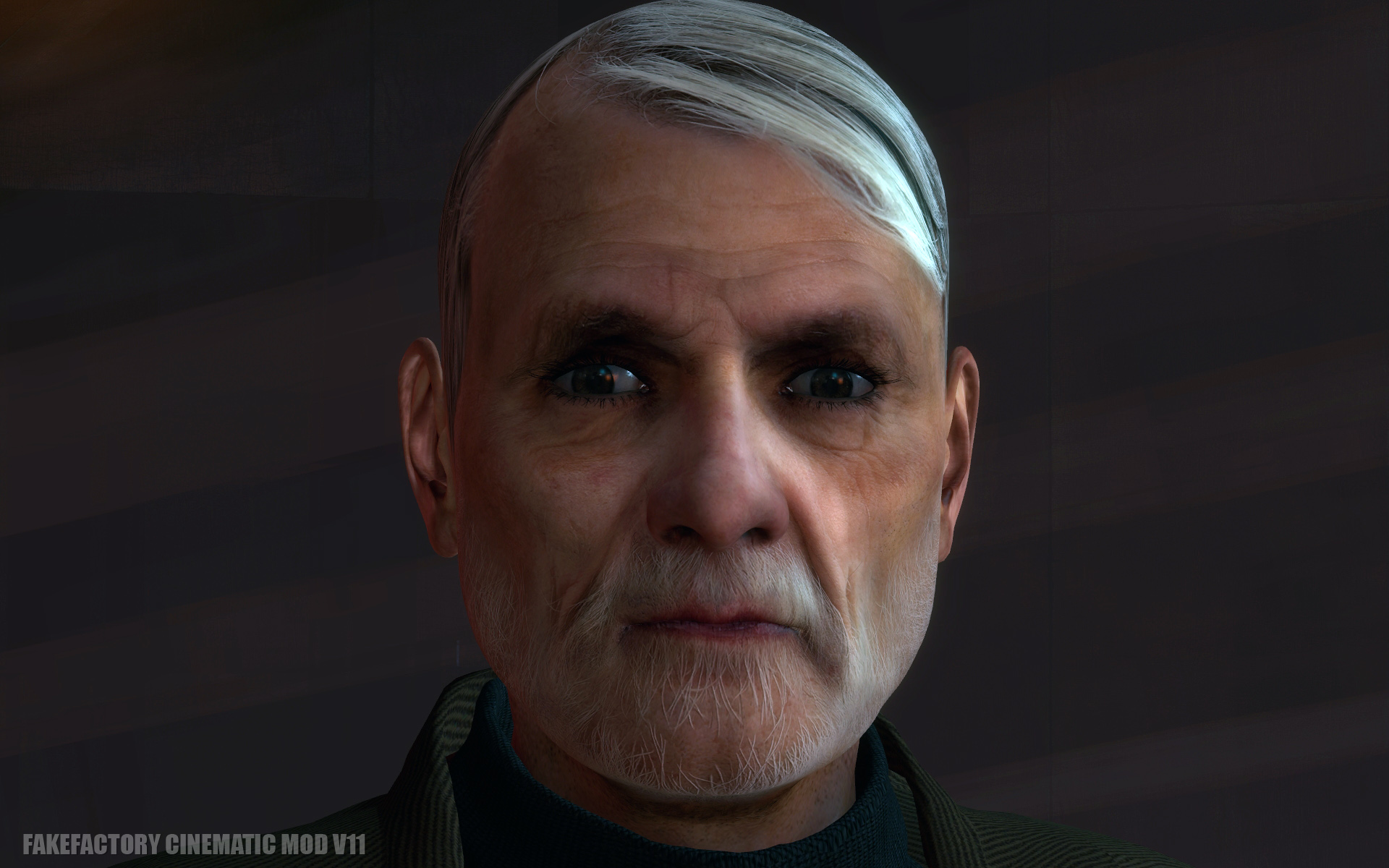 Dr Breen, looking inhumanely uncanny valley